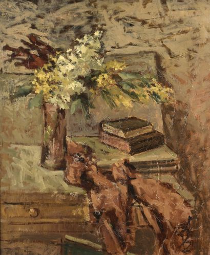 null BENN (1905-1989)

Still life with a vase of flowers 

Oil on canvas. 

Signed...