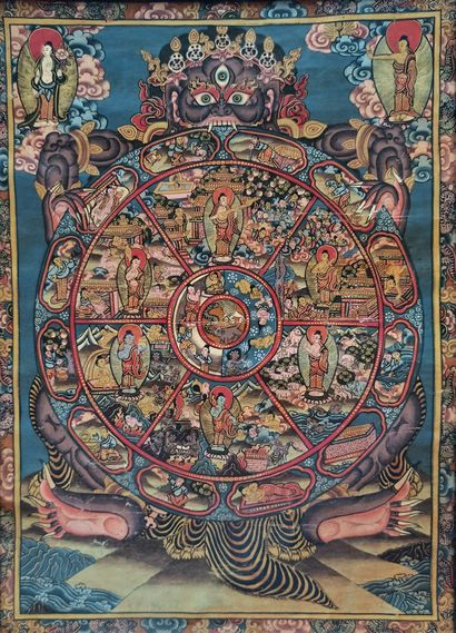 TANGKHA (distemper on canvas) depicting the...