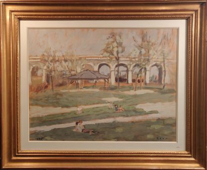 null BENN (1905-1989)

The aqueduct, 1955

Gouache on cardboard. 

Signed lower right...