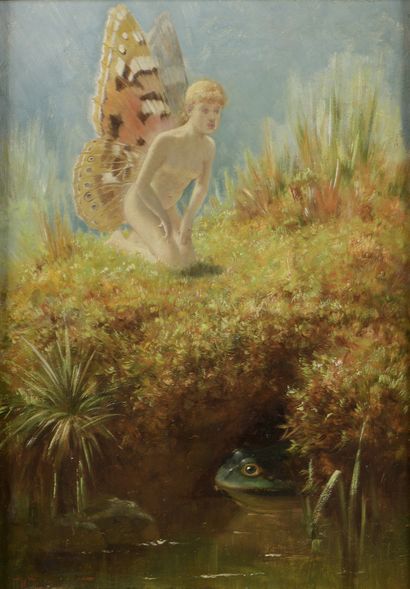 null Ferenc KOZICS (1864-1900)

The butterfly and the toad

Oil on panel.

Signed...