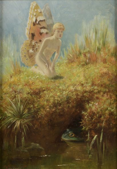 null Ferenc KOZICS (1864-1900)

Le papillon et le crapaud

Huile sur panneau.

Signée...