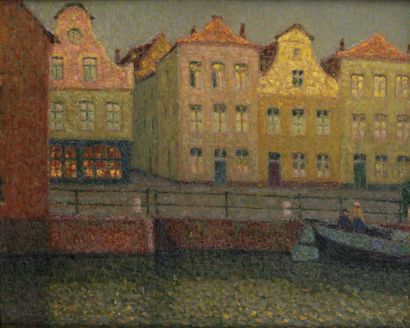 Henri LE SIDANER (1862-1939) 
The canal,...