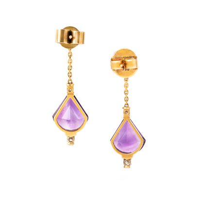 null Otto Poulsen

Pair of earrings in 18K yellow gold holding respectively an amethyst...