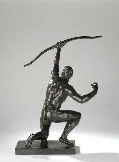null Léon-Ernest Drivier (1878- 1951) 

L’archer

Bronze à patine brun nuancé

Signé...