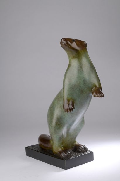  François Galoyer (1944) 
Ferret 
Bronze proof with green-brown shaded patina 
Cast...