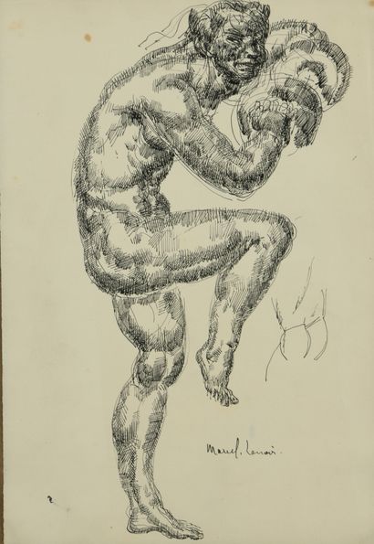 null 
Marcel Lenoir (1872-1931)




Faun with cymbals, circa 1920




India ink 




Signed...