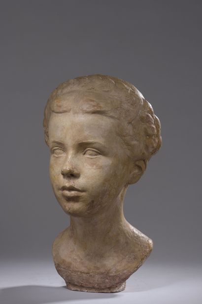 null Marcel Damboise (1903-1992) 

Head of Michèle Gallien, 1947

Lacquered gum studio...