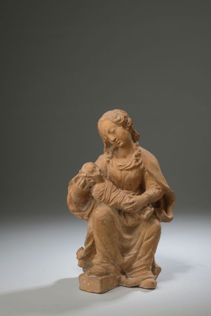 null French school around 1600

Virgin and child

Terracotta

H. 26,5 cm 

Small...