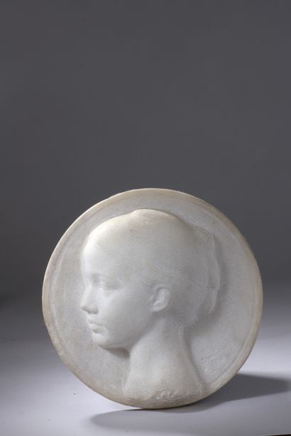null Marcel Damboise (1903-1992) 

Medallion of Claire, 1981

Marble

Signed and...