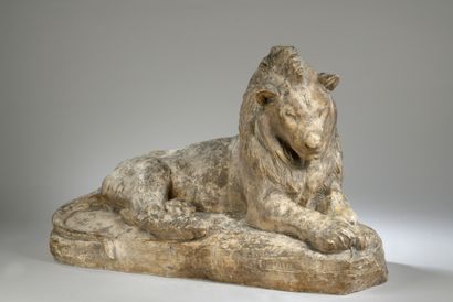 null Victor Peter (1840-1914) 

The Lion and the Rat

Patinated plaster

Signed "Vtor...