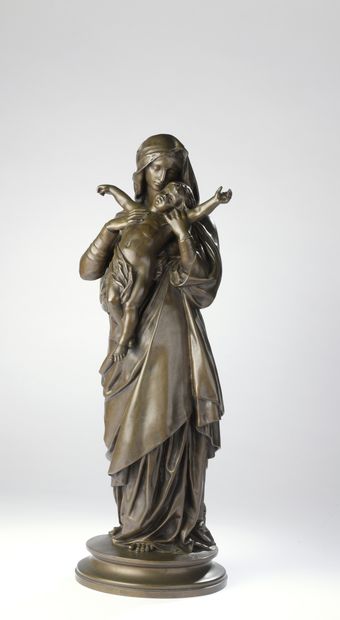 null Gustave Doré (1832-1883) 

Vierge à l’Enfant

Bronze à patine brun vert

Signé...