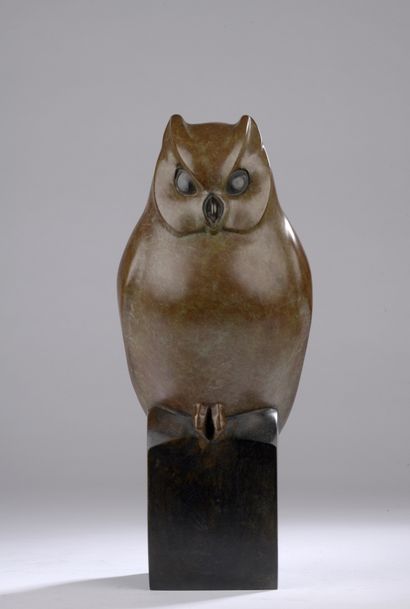 null François Galoyer (1944) 

Little owl

Bronze proof with a reddish brown patina

Cast...