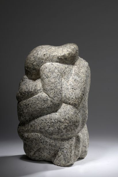 null André Deluol (1909-2003) 

Two women embracing, c. 1930

Direct carving on granite

Signed...