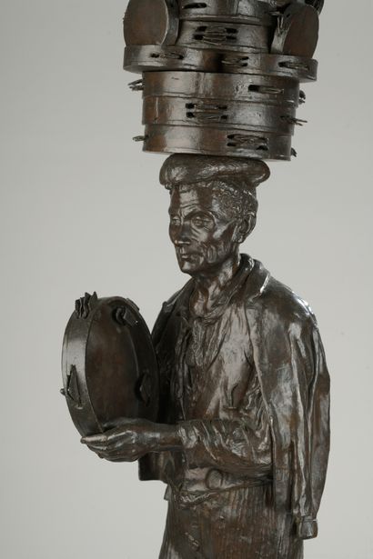 null Giustino Leone (active in Naples in the 19th century) 

The tambourine seller

Bronze...