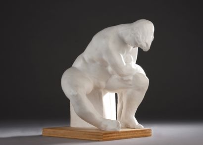  Charles Malfray (1887-1940) 
Seated woman wiping her foot, 1928 
Plaster 
21 x 20...