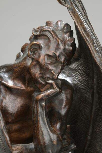  Jean-Jacques Feuchère (1807-1852) 
Satan 
Bronze with brown patina 
Signed and dated...