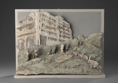 null Agnès BRACQUEMOND (1956)

War V

Suite of ten bas-reliefs in polychrome terra...