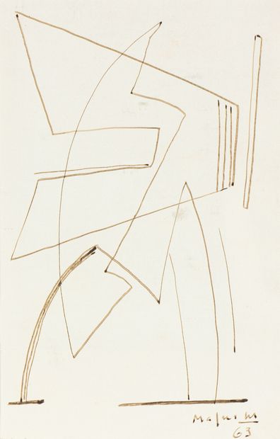 null Alberto MAGNELLI (1888-1971)

Untitled, 1963

Brown ink signed and dated lower...