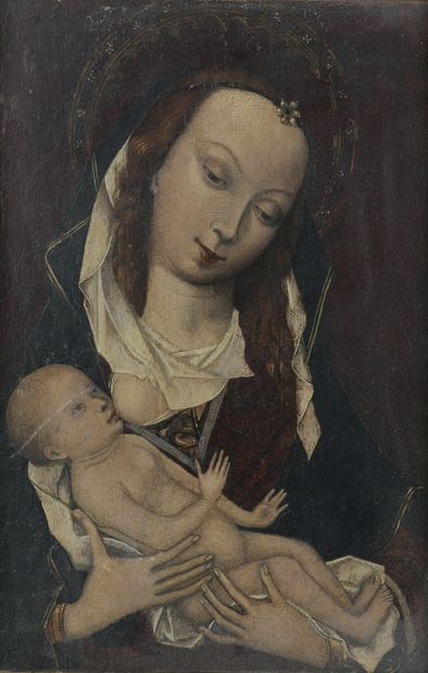 null 19th century FLEMISH school, in the 15th century taste

Virgin breastfeeding

Panel,...