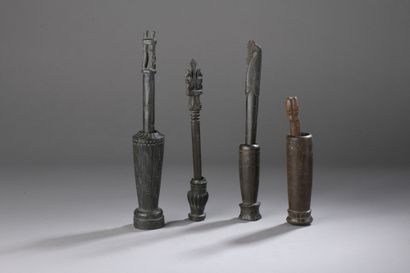 null SET OF FOUR PESTLES AND THEIR SPATULAS FOR BETEL 

Trobriand Islands, Papua...