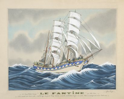 null Gilbert PAJOT (1902-1952)

Le trois-mâts barque Le Fantine par belle brise

Aquarelle...