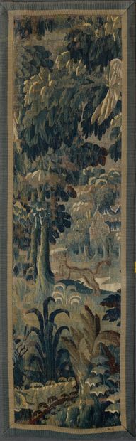 null VERDURED WOOL AND SILK TAPESTRIES representing a wolf in an undergrowth with...