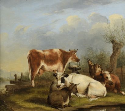null School of the NORTH of the XIXth century

Cows, donkeys and goat

Pair of oils...