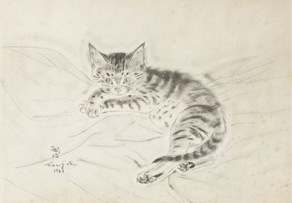 null Tsuguharu FOUJITA (1886-1968)

Kitten at rest, 1931

Heliogravure in colors,...