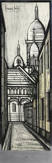null Bernard BUFFET (1928-1999)

Four-leaf folding screen decorated with views of...