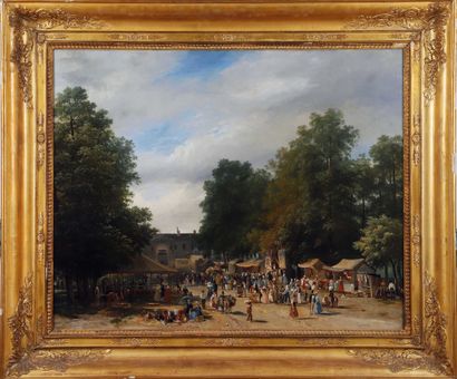 null Jean-François DEMAY (1798-1850)

Market and festival in a provincial town

Oil...
