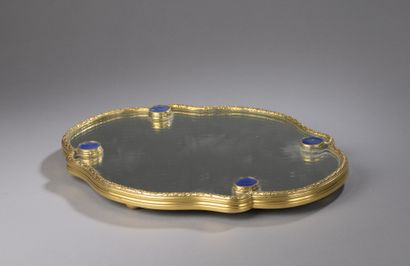 null RISLER & CARRE, Paris

SMALL TABLE TOP with mirror and gilded bronze decorated...