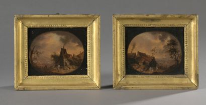 null Attributed to Jacques Guillaume van BLARENBERGHE (1691-1742)

Views of farms

Pair...