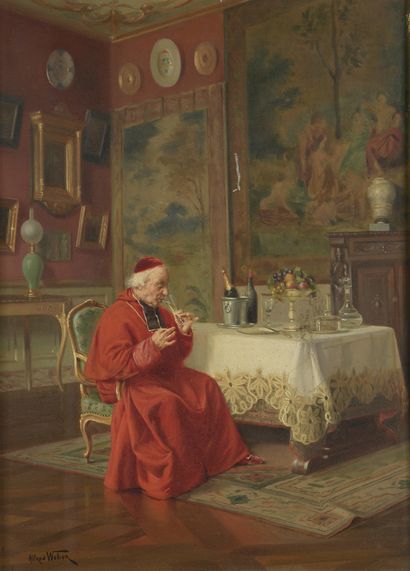null Alfred WEBER (1859-1931)

La dégustation de champagne par un cardinal

Huile...