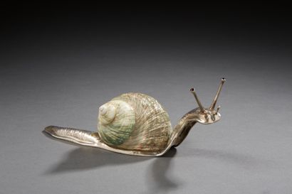 null Luiz FERREIRA (1909-1994) - Silver snail 2nd title 833‰, adorned with a gastropod...