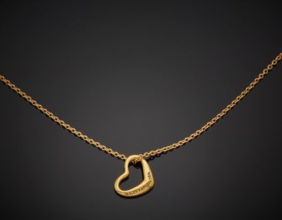 null TIFFANY & Co by PERETTI - 18K yellow gold 750‰ necklace, adorned with a heart-shaped...