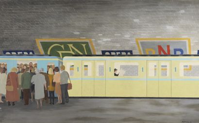 null Lucien MATHELIN (1905-1981)

Le métro, 1971

Huile sur panneau d'isorel 

Signée...