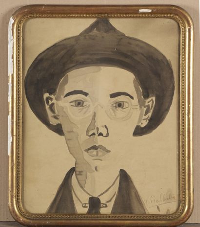null Lucien MATHELIN (1905-1981)

Autoportrait aux lunettes, circa 1921

Lavis d'encre...