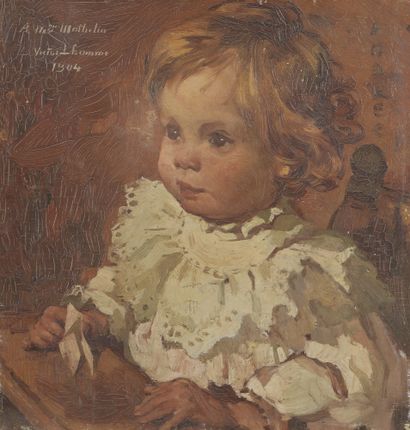  Victor LHOMME (1870-1957) Portrait d'Andrée...