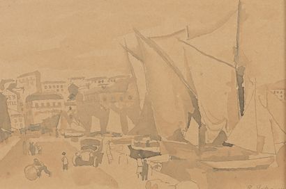 null Robert LOTIRON (1886-1966)

Voiliers au port, 1922

Pinceau et encre brune.

Signé...