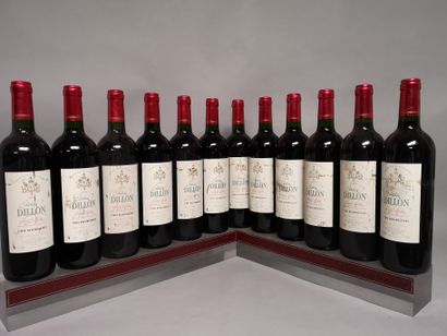 null 12 bouteilles Château DILLON - Haut Médoc 4 de 2004 et 8 de 2006 

Étiquettes...