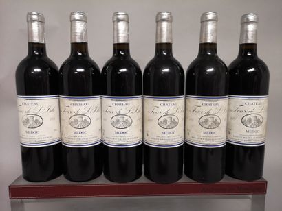 null 6 bouteilles Château TOUR DE L'ISLE - Médoc 2005 

Étiquettes légèrement ta...