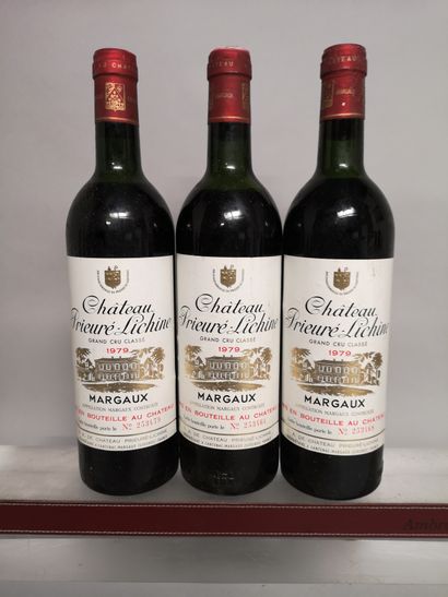 null 3 bouteilles Château PRIEURE LICHINE - 4e Gcc Margaux 1979 

Etiquettes légèrement...