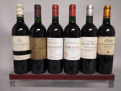 null 6 bouteilles BORDEAUX annees 90' :

1 Château CAP de MOURLIN 1996 - Saint Emilion...