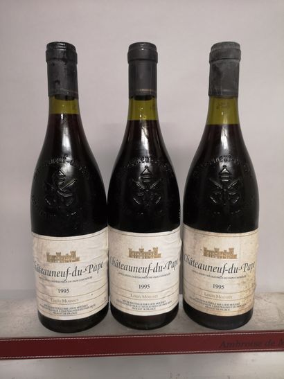 null 3 bouteilles CHATEAUNEUF DU PAPE - Louis MOUSSET Neg. - 1995
