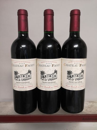 null 3 bouteilles Château FAGET - Saint Estèphe - 2005

Etiquettes légèrement ta...