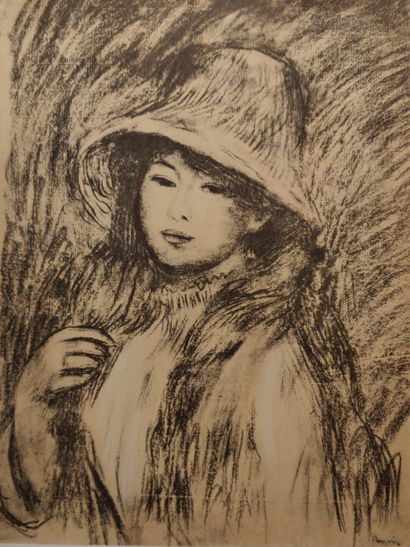 null Lot including : 

- After RENOIR, shepherdess, five reproductions Jacomet process,...