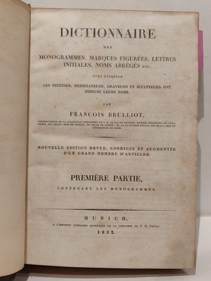 null François Brulliot - Dictionary of monograms, marks, figures, letters, initials,...