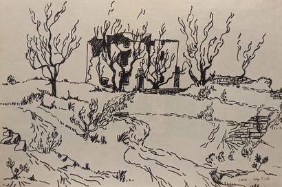 null Wilhelm LAAGE (1868-1930)

Set of five drawings: 

- Oppede, 1963, felt pen...