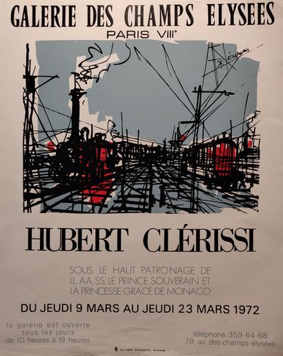null Lot of six posters : 

- Hubert CLERISSI, Galerie des Champs Elysées, 1972 

-...