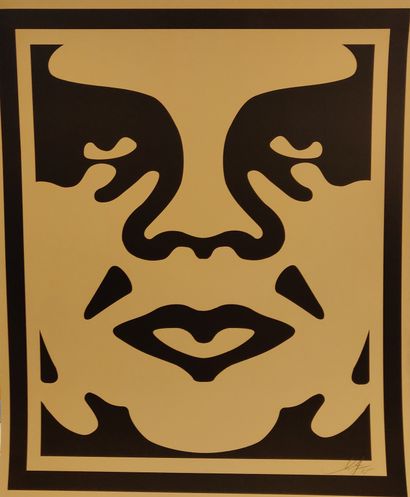 null SHEPARD FAIREY (OBEY), face, poster signed lower right in pencil and dated 2015....